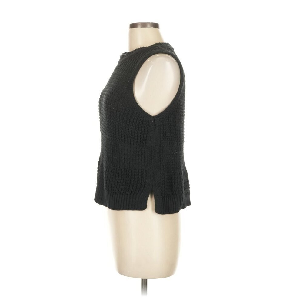 Universal Thread | EUC Openwork Crochet Sleeveless Sweater Tank Top Black Medium - Picture 5 of 12